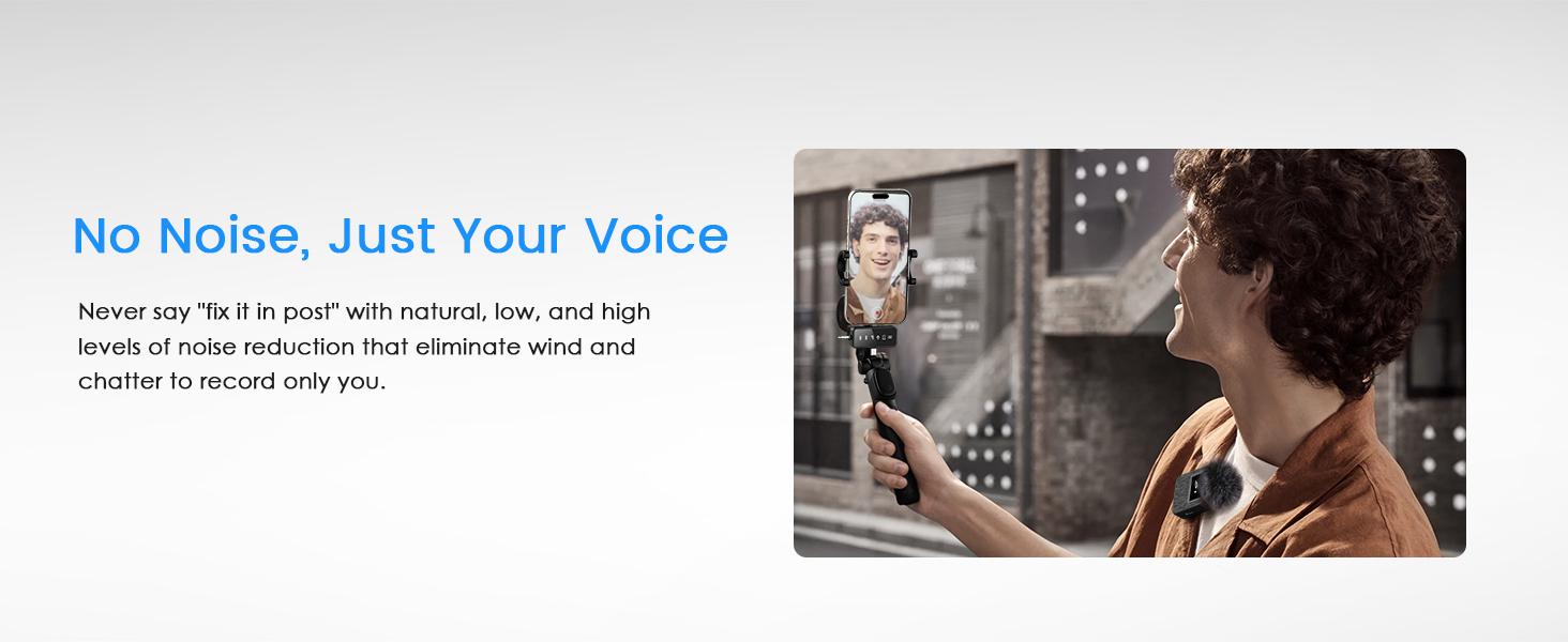 3-in-1 Wireless Microphone for iPhone, Android, Camera - 328ft Long Range, 20H Battery Life,Lapel Mic with AI Noise Reduction for Video Recording, YouTube, TikTok