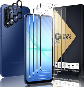 4+3 Pack Screen Protector Compatible with Galaxy A17, 4 Tempered Glass with 3 Camera Lens Protectors, High Clarity, Anti-Shatter, Bubble Free, Scratch Resistant
