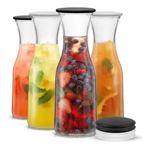 Hali Glass Carafe Pitcher with Lids Hali Glass Carafe Pitcher with Lids
