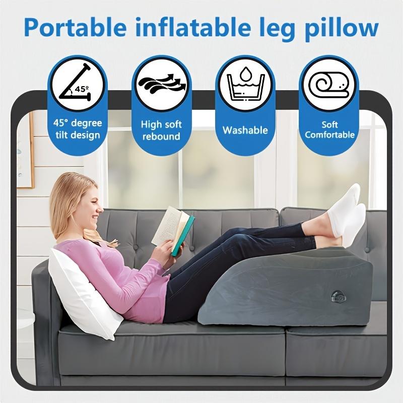 1pc Inflatable Lumbar & Leg Elevation Pillow, Adjustable Wedge for Sleeping, Improves Back Contact & Comfort, Ideal for Post-Surgery Recovery, Hip/Foot/Ankle Support, Durable Soft Cover 1pc Inflatable Lumbar & Leg Elevation Pillow, Adjustable Wedge for Sleeping, Improves Back Contact & Comfort, Ideal for Post-Surgery Recovery, Hip/Foot/Ankle Support, Durable Soft Cover