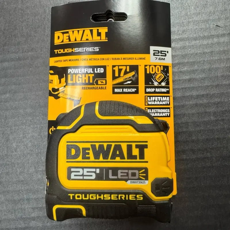 DEWALT 25' Lighted LED Tape Measure