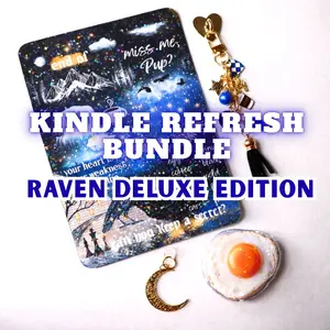 RAVEN DELUXE Kindle Refresh Kit | Includes Insert, Magnetic Grip, Dust Plug Charm, and Chain Charm