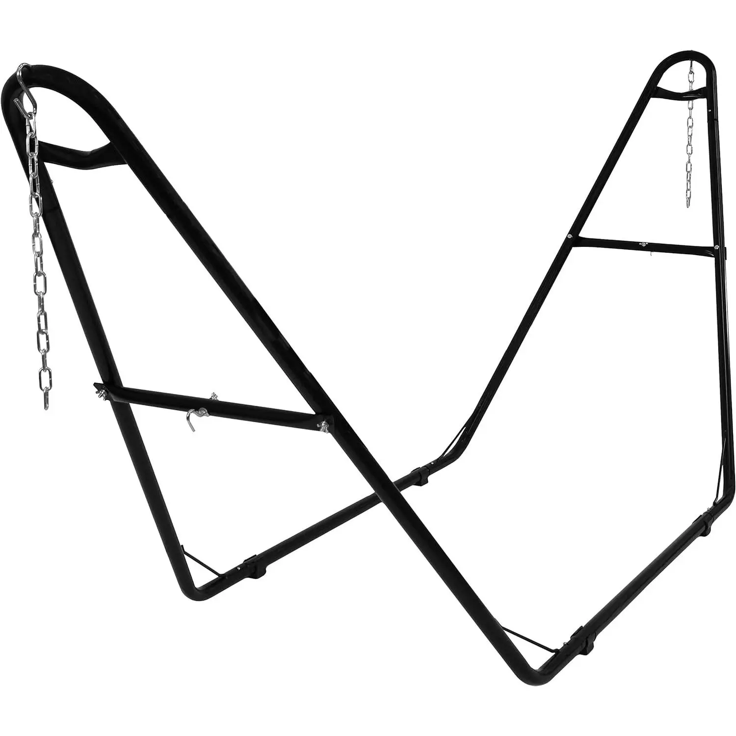 Sunnydaze Universal Double Hammock Stand Only - 550-Pound Capacity - Heavy-Duty Hammock Stand for Outside - Fits 9 to 14 Foot Hammocks - Black