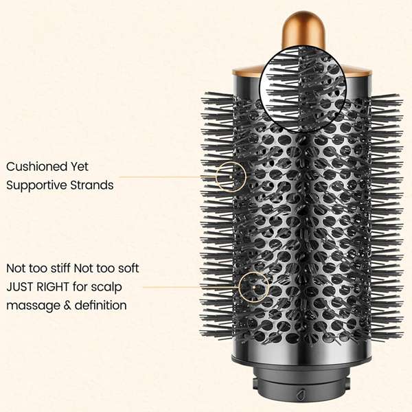 Hairdryer Attachment Set for Dyson Styling Tools - Includes Pre-Styling Paddle Brush & Round Volumising Barrel - Heat Resistant PA66 Material Hair Care Salon Handle