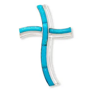 Mine Finds by Jay King Peruvian Turquoise Inlay Cross Pendant