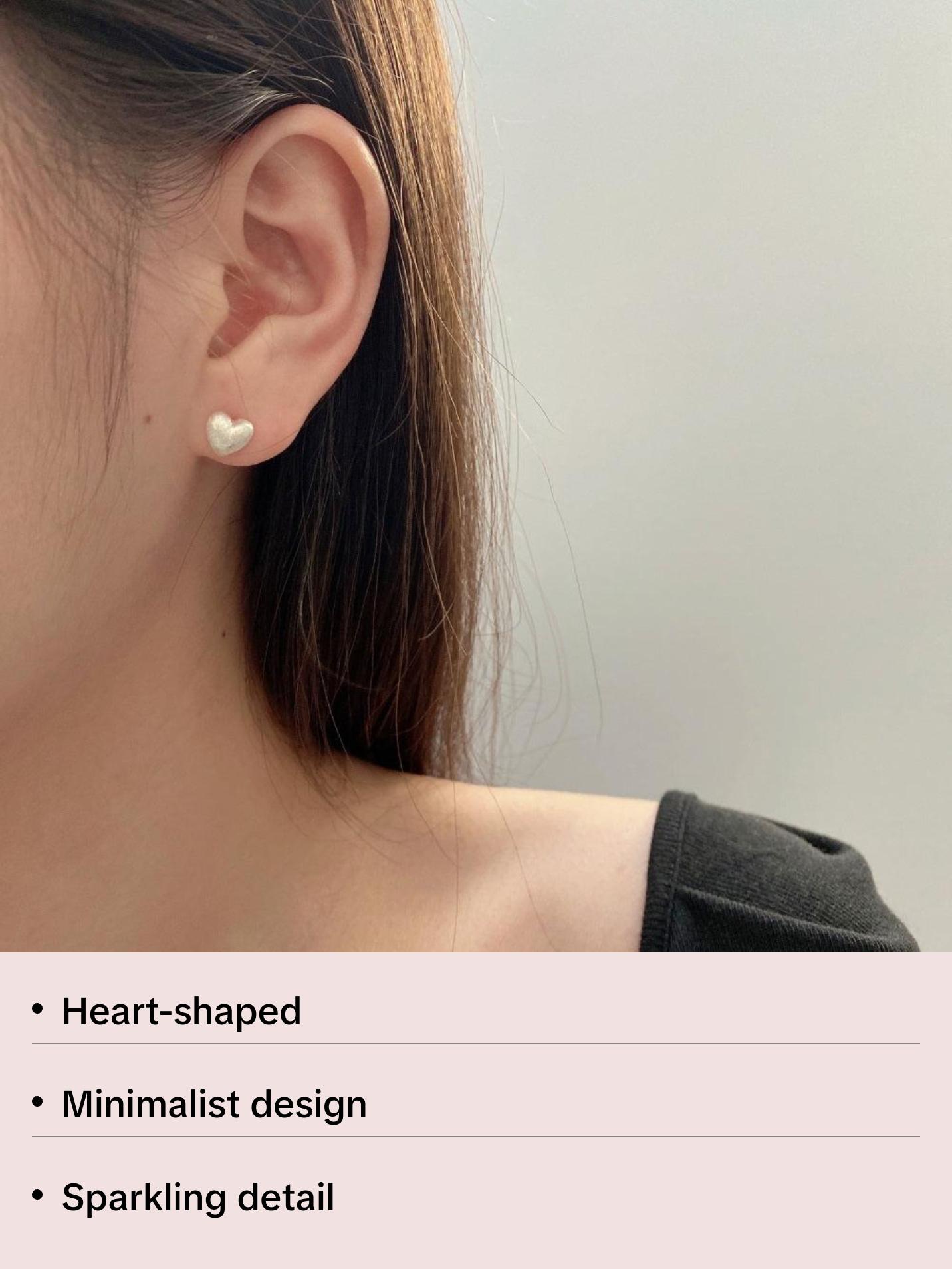 925 sterling Silver Corazonsitos Stud Earrings