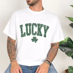 Womens Lucky Cute Shamrock T-Shirt/Sweatshirt/Hoodie - Happy St Patricks Day Tee, St Pattys Day Outfit, Irish Lucky Day Shirt, St Patricks Day Gift