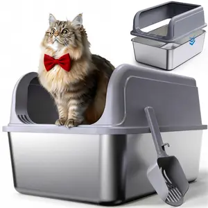 Stainless Steel Cat Litter Box, Large Leakproof & Scratch-Resistant, Easy to Clean, Odor Control