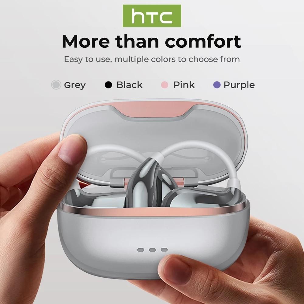 HTC NE18 AI Headphones Open Earbuds with 134 Language Translation Bluetooth 6.0 Dual Mode Switching HD Clear Calls IPX5 Waterproof HIFI Sound Quality Long Battery Life Comfortable Wear