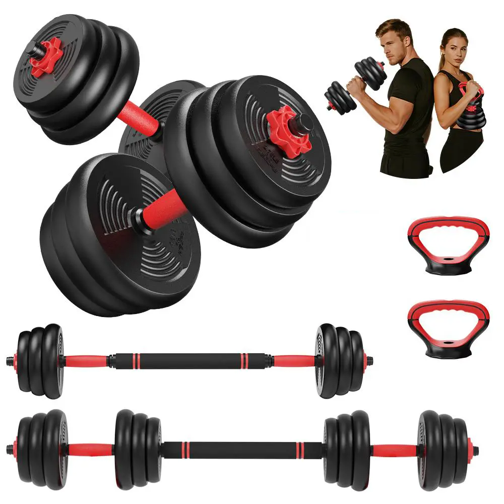 RELIFE REBUILD YOUR LIFE 6-in-1 Adjustable Dumbbell Set, Multifunctional Workout Equipment for Home Gym, Includes Barbell, Kettlebell & Push-up Stands for Resistance Training, Adjustable Weights Dumbbells, Muscle Training Equipment, Home Gym Equipment tik