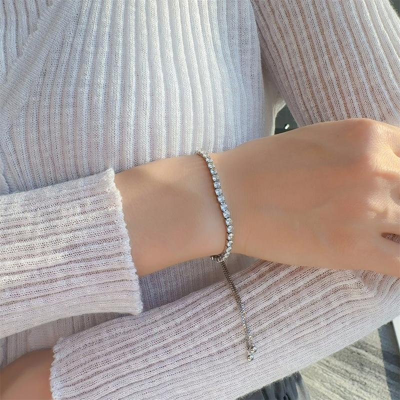 Starlight Adjustable Cubic Zirconia Copper Bracelet Perfect Birthday Engagement Wedding Anniversary Gift