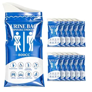 12 Pack Emergency Portable Urine Bags, 800ML Disposable Pee Bags for Men & Women, Travel Urinal Bag for Camping, Traffic Jams, Vomit & Patient Use