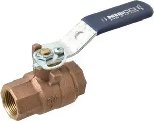NIBCO Bronze Body 3/4" Full Port 2-Piece Inline 1-Way Flow Ball Valve, FNPT x FNPT Ends, Lever Handle with Memory Stop, 600 WOG, 150 WSP NL95I08