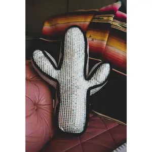 2Fly Kick a Cactus Disco Pillow - Playful Retro Design for Home Decor
