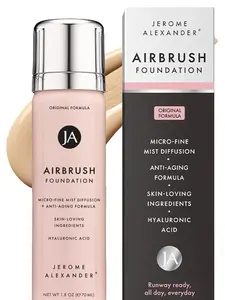 Jerome Alexander AirBrush Foundation 70ml - Matte Full Coverage Flawless Finish with Hyaluronic Acid Concealer Makeup