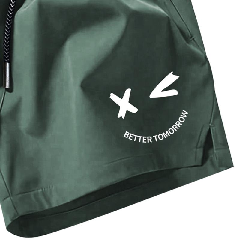 Men's shorts with drawstring waistband, made from lightweight polyester fabric, featuring pockets, perfect for beach or outdoor activities, everyday wear shorts | Drawstring Waist Shorts | Lightweight Shorts