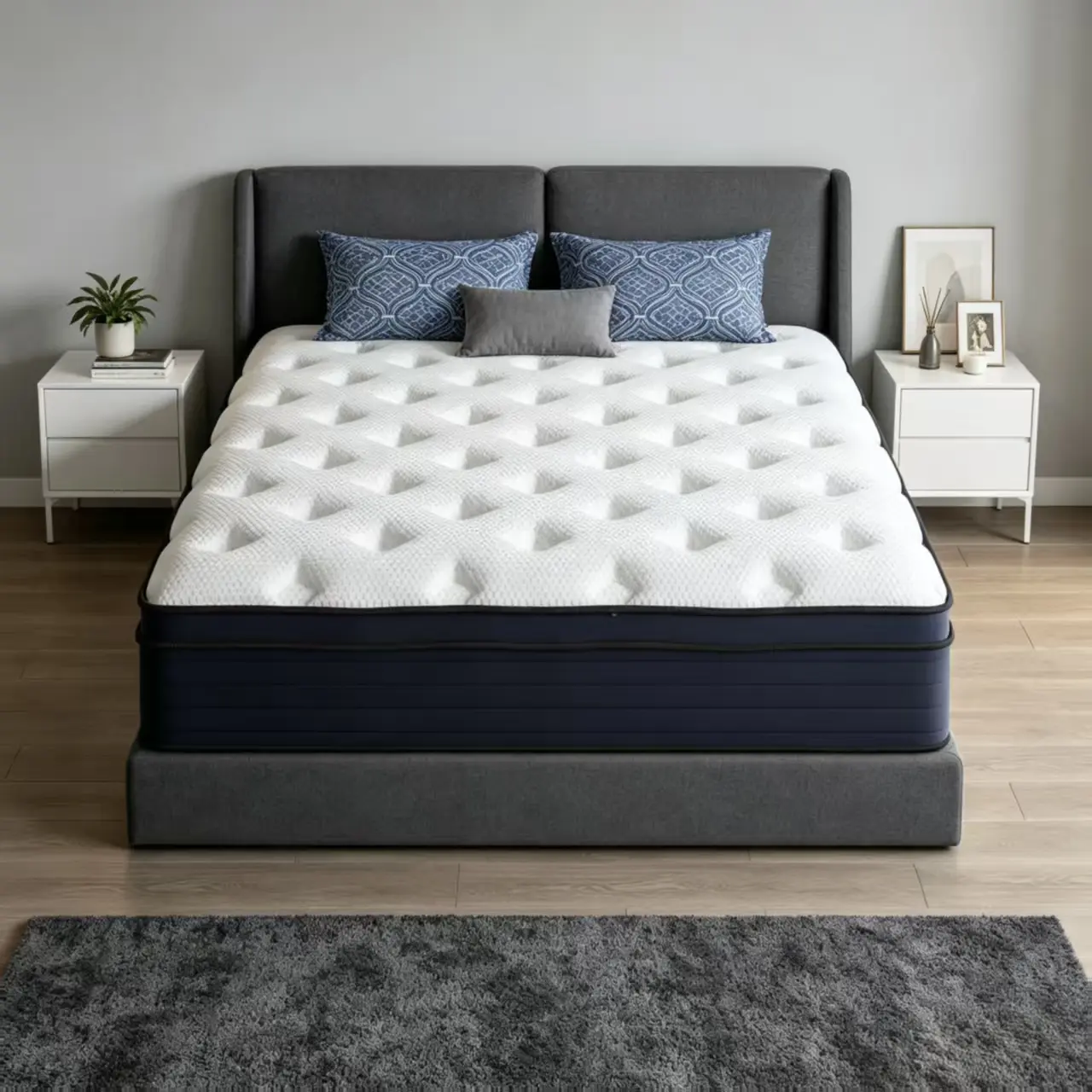 Hybrid Queen Size Mattress, 5-Layer High Density Memory Foam Mattress with Independent Pocket Coil Spring Support, 10/12/14 Inch Multi Thickness, Twin/Full/Queen/King Sizes, Comfort Bed Mattress for Family Sleep