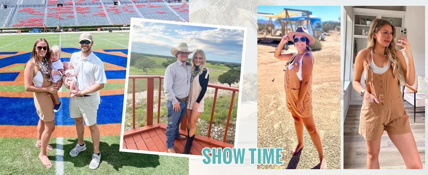 JovenPara Women's Casual Summer Cotton Linen Rompers Overalls Jumpsuit Shorts Minimalist Womenswear