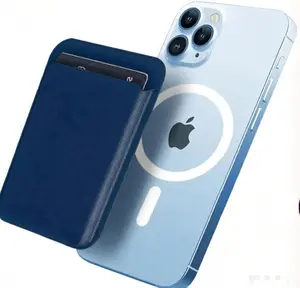 Minimalist magnetic phone wallet, suitable for both men and women.MagSafe Wallet, Magnetic Ultra-Thin Phone Wallet, 3 Card Slots, Compatible with iPhone 17/16/15/14/13/12 Pro Max Plus Air Series, RFID-Blocking Synthetic Leather, Sea blue