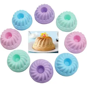 48PCS Silicone Donut Pans for Baking, Mini Bundt Pans Silicone Donut Molds, Nonstick Doughnut Muffin Pumpkin Cup Cupcake Mold Pan, Mini Fluted Tube Baking Molds