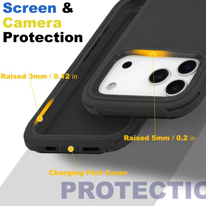 For iPhone 17 Air 16 15 Pro Max 14 13 12 11 Xr Xs Phone Case Heavy Duty Shockproof Rugged Cover Phone Accessories Handheld Smartphone Protection