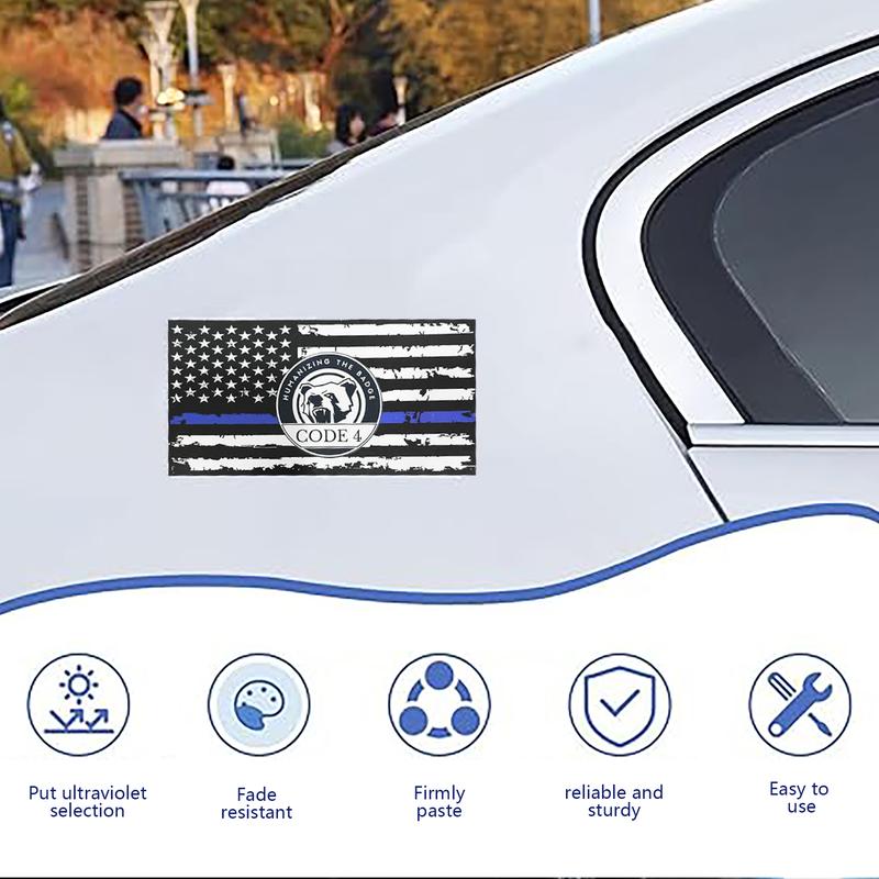 Thin Blue Line Police Sticker Patriotic Car & Laptop Decal Code 4 Humanizing The Badge 5 PCS High-Quality PVC Material Waterproof UV Protection Easy Installation Perfect for Cars Trucks Motorbikes Bumpers Windows Cabinets Walls Laptops Thin Blue Line Police Sticker Patriotic Car & Laptop Decal Code 4 Humanizing The Badge 5 PCS High-Quality PVC Material Waterproof UV Protection Easy Installation Perfect for Cars Trucks Motorbikes Bumpers Windows Cabinets Walls Laptops