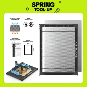 Artilume Honeycomb Laser Bed 300x400mm Aluminum Panel, Laser Engraver Working Table with Fast Heat Dissipation for Most Laser Cutting Machines