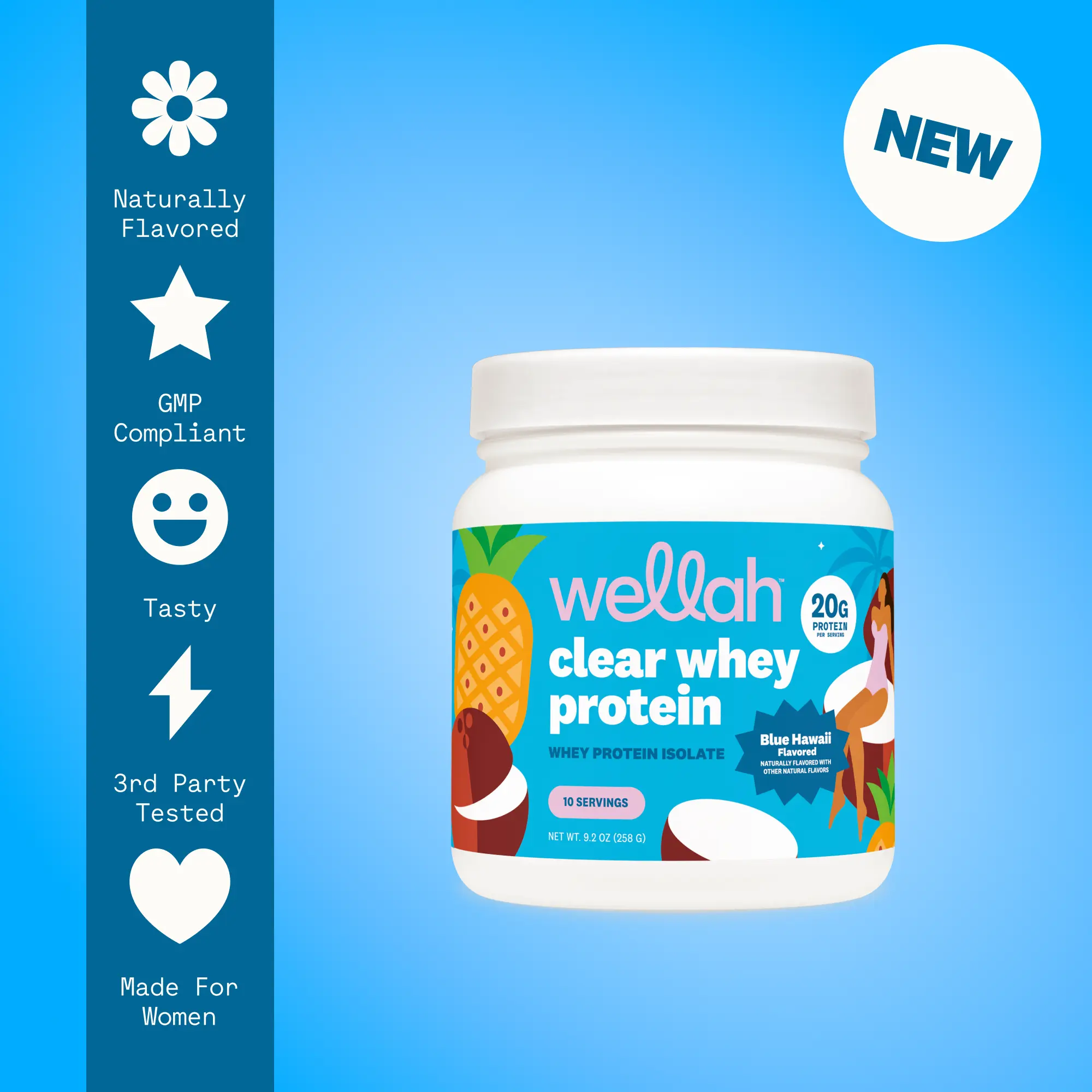Clear Whey Protein | Easy-Digest | Ultra-Filtered Juicy Protein Drink for Women | 20g of Protein | 10 Servings Workout Supplement