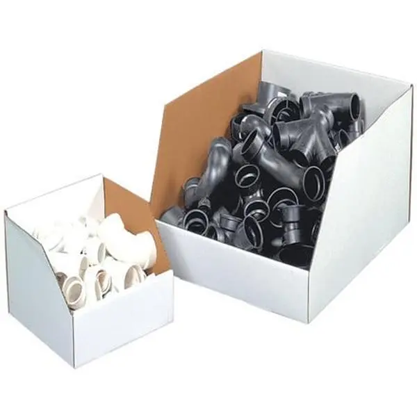 Jumbo Open Top Rectangular Cardboard Box - 10x12x8" Corrugated Bin with High Sides, 25 Each Bulk Storage Parts Organizer, 25-Pack