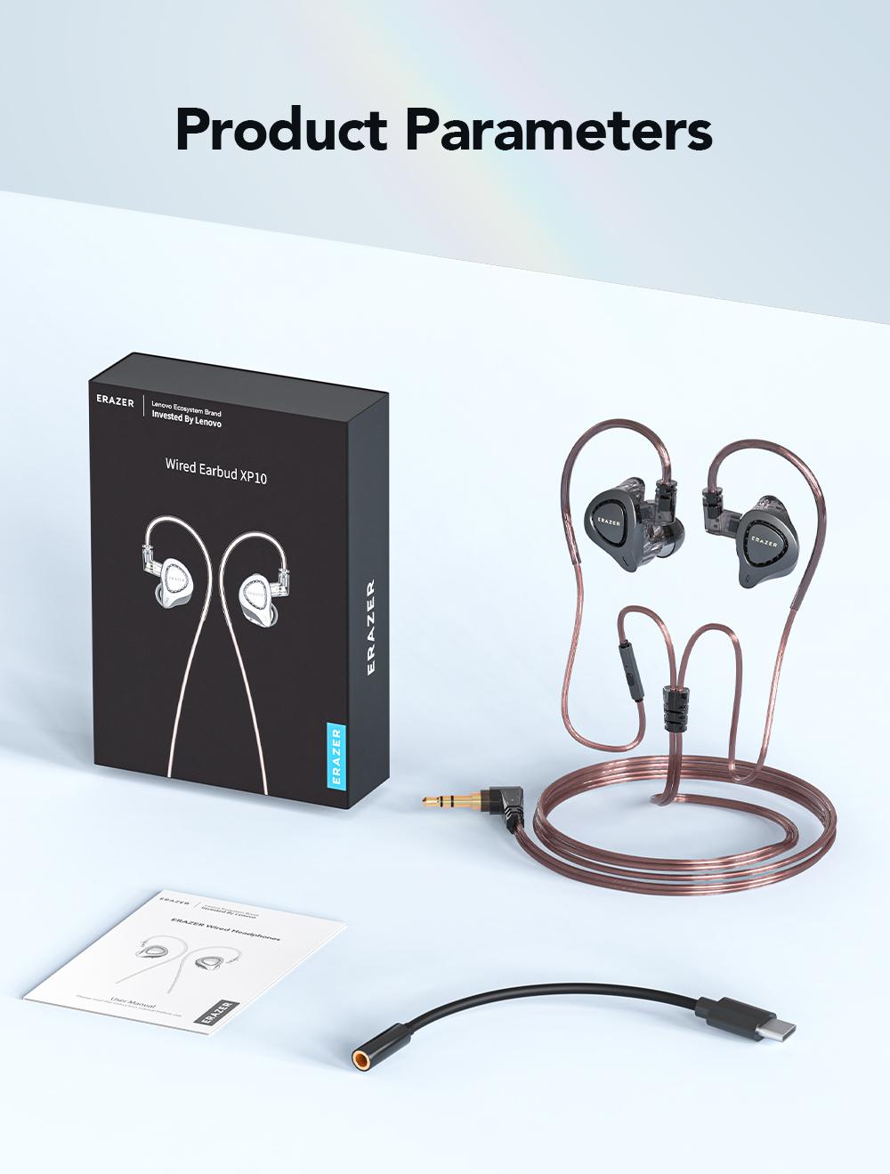 ERAZER XP10 Portable Wired In-Ear Earphone, Wired Headphones With Mic, HiFi Subwoofer Noise Cancelling Wired Earphones for Game Sports, 3D Stereo Sound Headphones For Gym & Sports & Game, Headphones 8D Audio, Electronic Audio Earbud