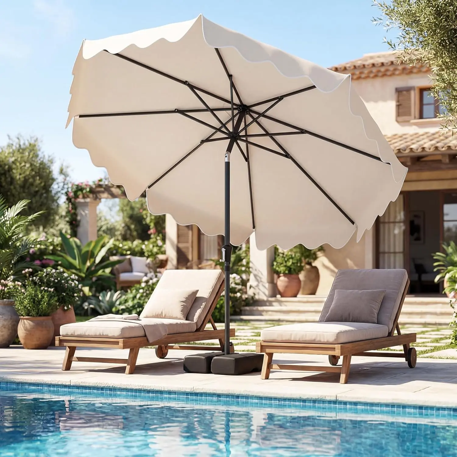 costway 9ft patio umbrella 9 ft with Crank Handle and Push Button Tilt-NavyCostway section design allows easy disassembly 9.3 FT Solar Patio Umbrella