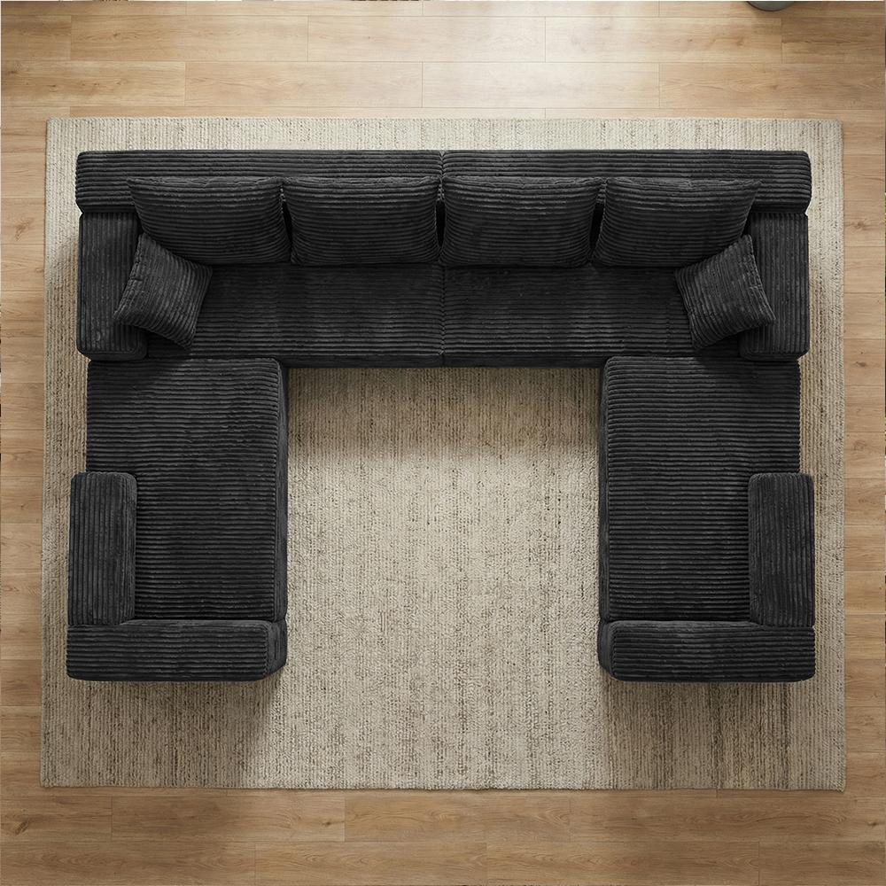 139'' Oversized U Shaped Sectional Couches, 8 Seater Modular Boneless Cloud Sofa with Chaise Lounges, 4-in-1 Flexible Combination Deep Seat Corner Large Couch,No Assembly for Living Room