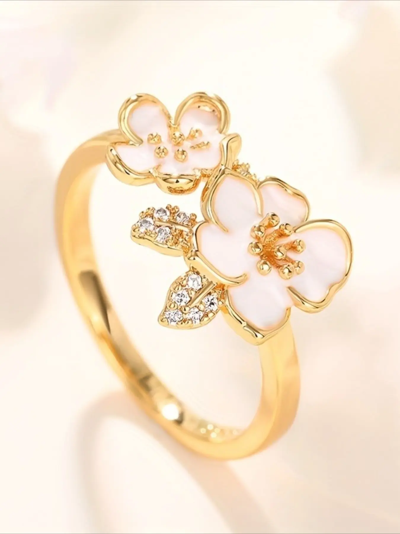 Sweet Dripping Oil Zircon Flower Fashion Elegant Women's Engagement Rings Design Personalized Feminine Temperament Engagement Exquisite Ring Gift for Mother and Girlfriend Cluster Ring Engagement