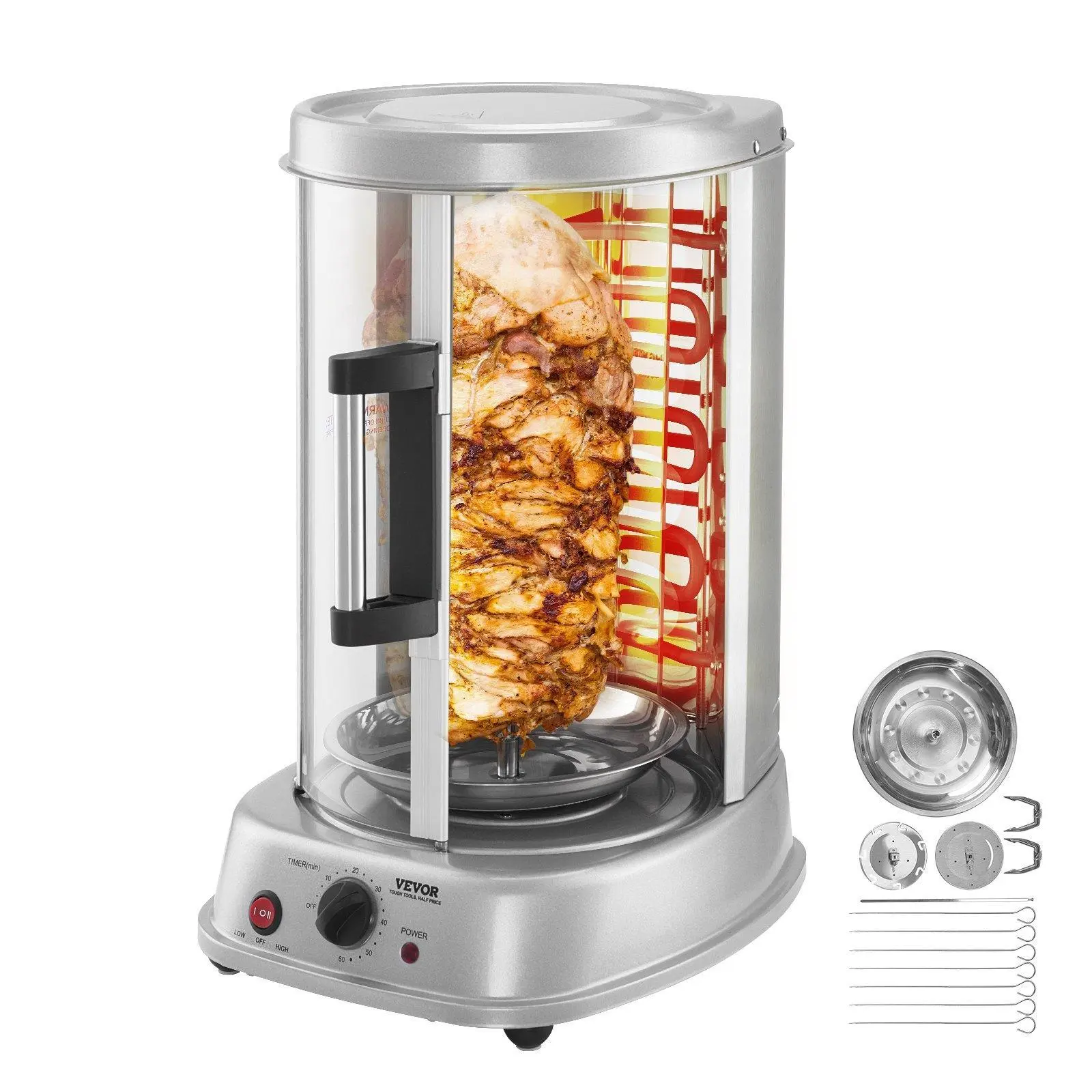 VEVOR Stainless Steel Vertical Shawarma Grill Machine - Gyro Rotisserie Doner, Household Appliances, Kitchen Household Products, Oven Grill Appliances