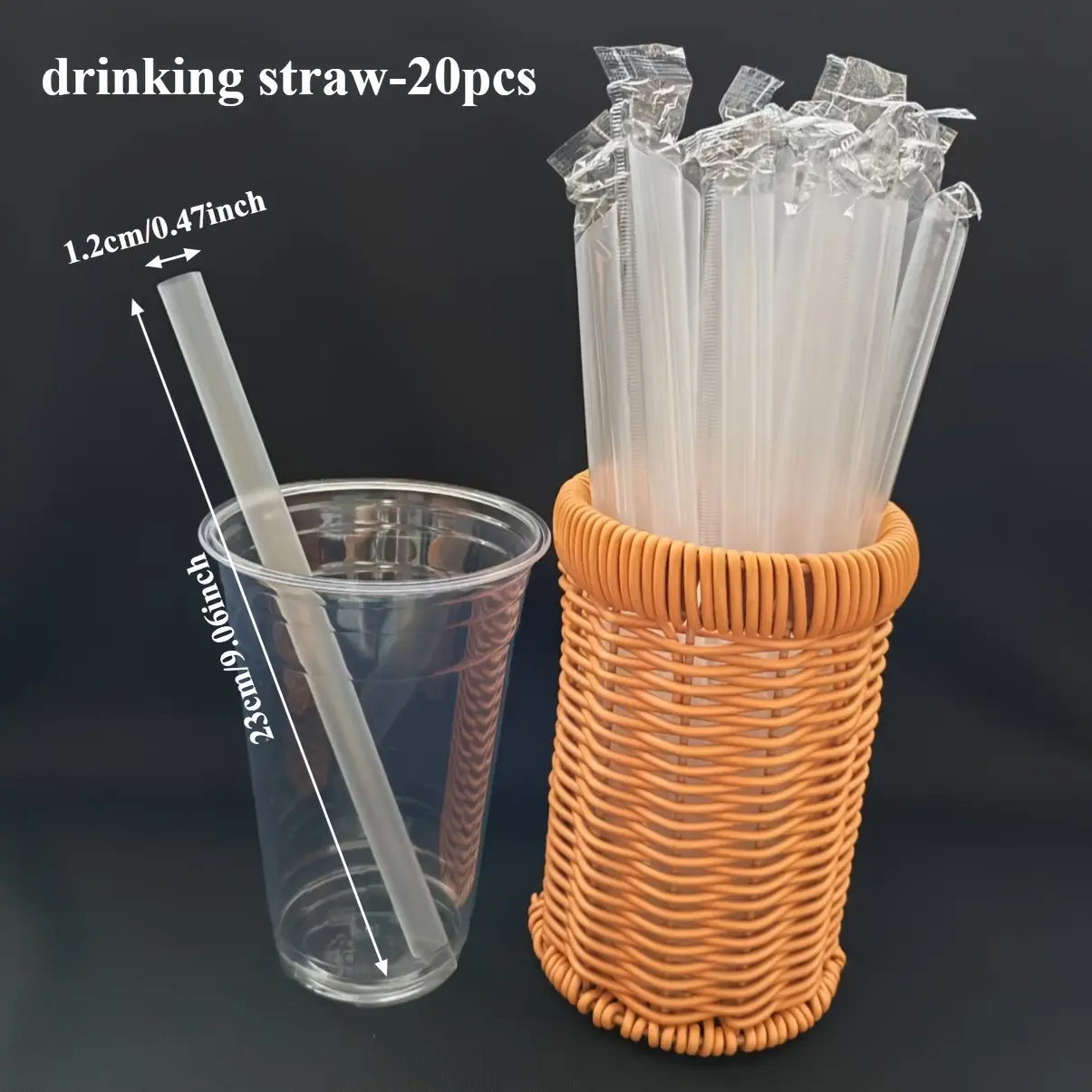 large transparent plastic straws - made of food grade PP material, individually packaged | perfect for milk tea, cocktails, restaurants, and home use