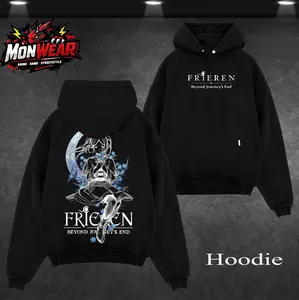 NEW Frieren Beyond Journey’s End Tee & Hoodie Washed, Vintage Washed Heavy Cotton Oversized Anime Manga Hoodie T-Shirt Set, Retro Unisex Streetwear Graphic Top, Fantasy Healing Journey Edition, Japanese Anime Merch