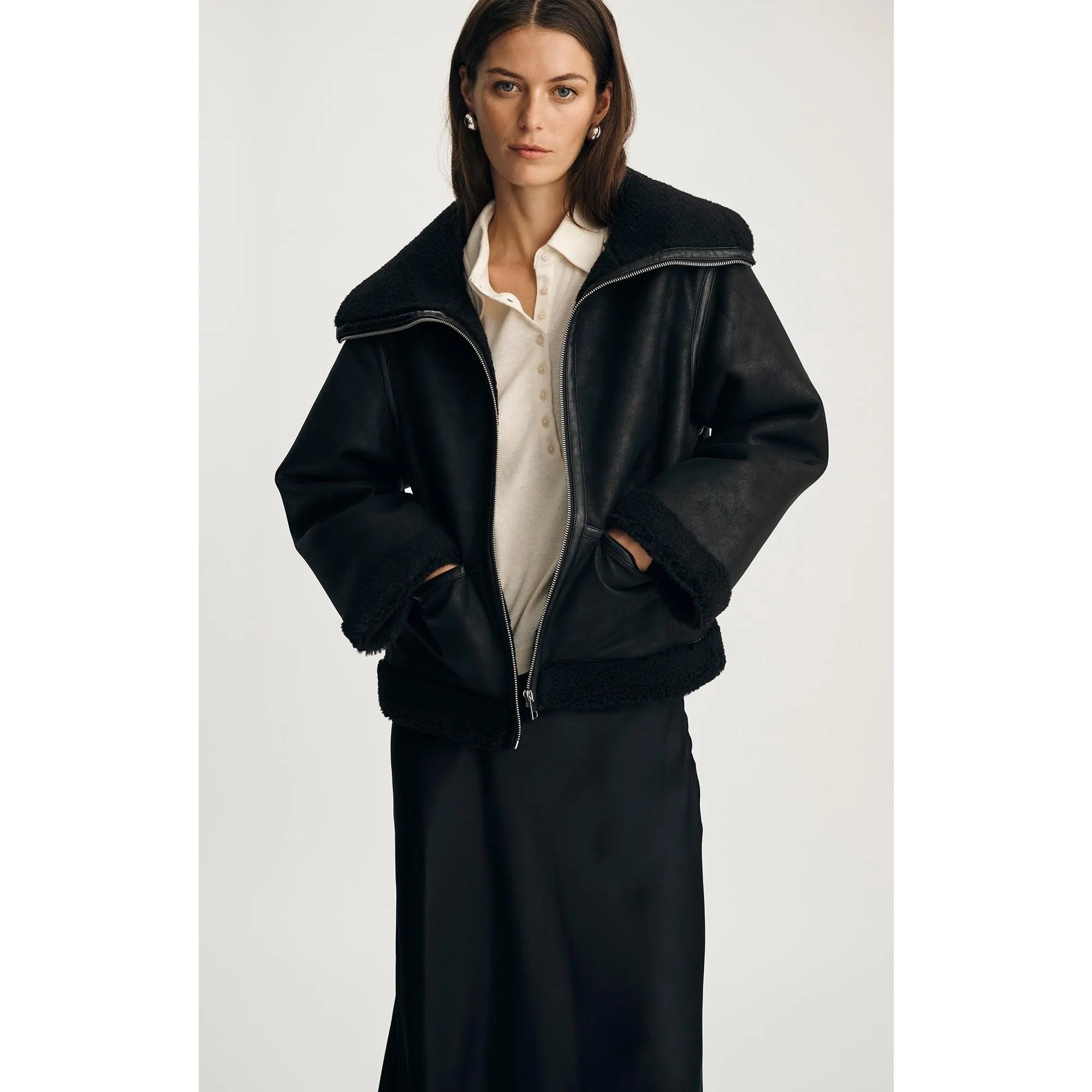 AVIATOR JACKET IN BLACK