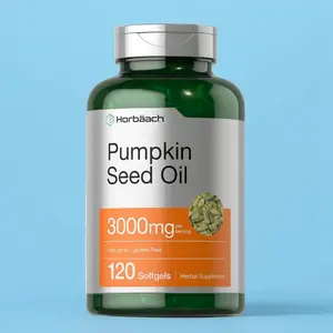 Horbäach Pumpkin Seed Oil | 3000mg | 120 Softgel Capsules | Cold Pressed Dietary Supplement | Non-GMO and Gluten Free Formula