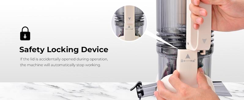 SUSTEAS Juicer Machines, Cold Press Juicer with 5.3'' Large Feed, Slow Masticating Machines Chute Fit Whole Vegetable And Fruit, High Juice Yield Juicer Easy to Clean