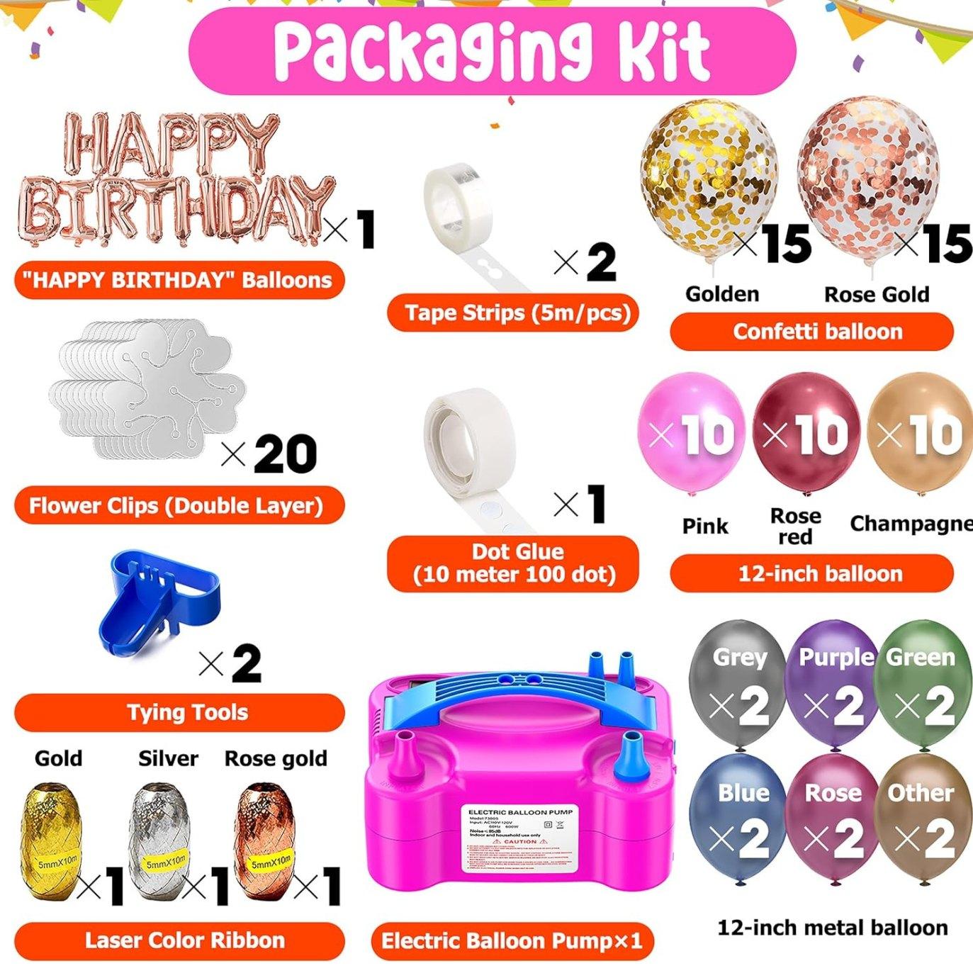 Portable Electric Balloon Pump - 110V 600W Dual Nozzle Balloon Inflator Pump with 113 Accessories(Including Balloon, Balloon Arch Kit, Balloon Blower Air Pump Machine Decorations for Party. Portable Electric Balloon Pump - 110V 600W Dual Nozzle Balloon Inflator Pump with 113 Accessories(Including Balloon, Balloon Arch Kit, Balloon Blower Air Pump Machine Decorations for Party.