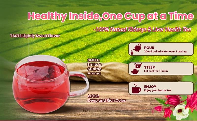 120 Hibiscus Tea Bags | 100% Pure Hibiscus Flower | Sugar-Free, Caffeine-Free Herbal Tea | Double Chamber, Individually Wrapped Bags| Rich in Natural Goodness and Flavor