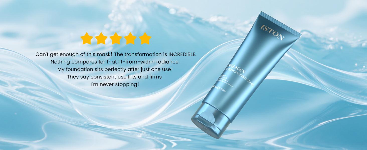 ISTON Collagen Night Wrapping Mask – 2.54 fl oz / 75 ml | Overnight Glass-Skin Hydration & Firming