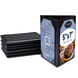 Yescom 5 Pack 5"x7" 3 Sides Table Tent Holder Menu Holder Bar Cafe Restaurant