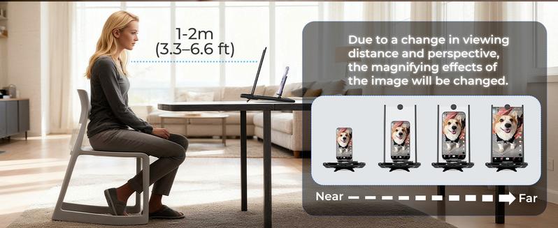 SEANCHEER WL868 5-in-1 Vertical Phone Screen Magnifier HD with Bluetooth Remote, 3D Portable Foldable Smartphone Stand for | TikTok | YouTube | FB | IG | Scrolling - Gift for Mom, Dad & Family Adjustable Cellphone