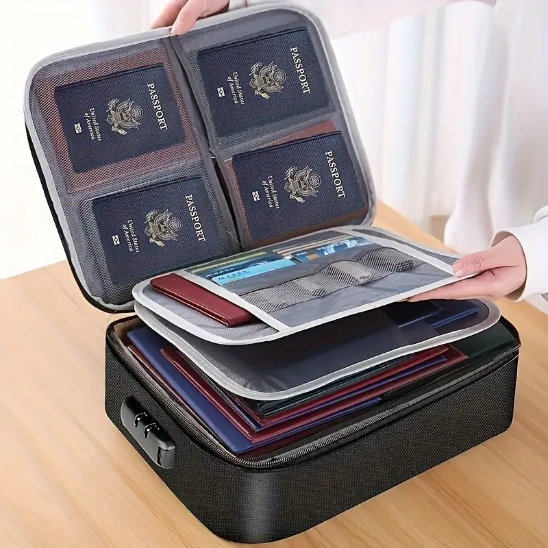 Large Capacity Multi-Functional Document Storage Bag, Travel Card Holder, Credit Card Driver License Important File Organizer, Essential Office & Travel Accessory, Travel Necessities, Travel Essentials