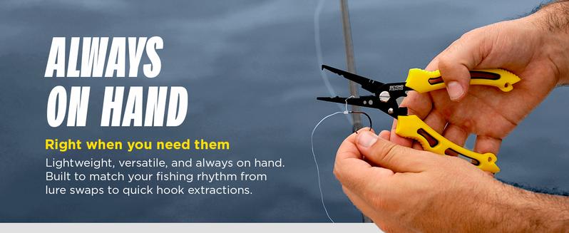Beyond Fishing QuickRig 7 inch Fishing Pliers – Multifunction Stainless Steel Split Ring Pliers for Fishing with Line Cutter & Crimper – Corrosion Resistant & Spring Loaded Design Beyond Fishing QuickRig 7 inch Fishing Pliers – Multifunction Stainless Steel Split Ring Pliers for Fishing with Line Cutter & Crimper – Corrosion Resistant & Spring Loaded Design