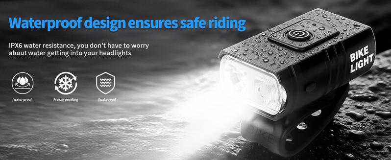 DIBMS Bike Light, High Lumens Super Bright Bicycle Lite, 6+4 Modes USB Rechargeable Bike Headlight & Taillight Set, Waterproof Safety Bike Front & Rearlight for Road, Mountain, Night
