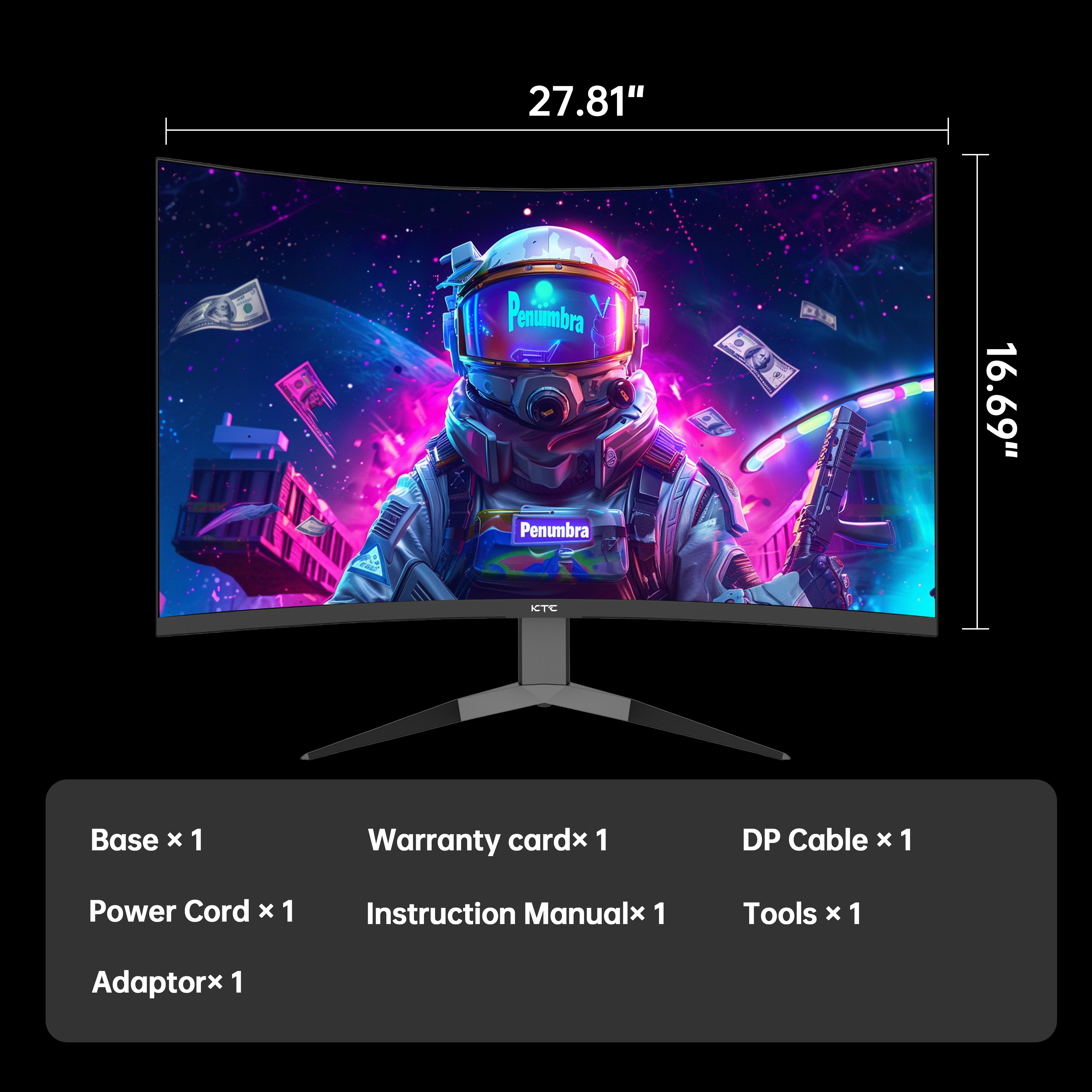 KTC 32-Inch QHD 2K@240Hz VA 1000R Curved Gaming Monitor, 2560*1440P Computer PC Frameless Monitor with GTG 1ms, Adaptive Freesync & G-Sync, 122% sRGB, HDMI, DisplayPort, Tilt Adjustable, VESA Support, H32S25E KTC 32-Inch QHD 2K@240Hz VA 1000R Curved Gaming Monitor, 2560*1440P Computer PC Frameless Monitor with GTG 1ms, Adaptive Freesync & G-Sync, 122% sRGB, HDMI, DisplayPort, Tilt Adjustable, VESA Support, H32S25E