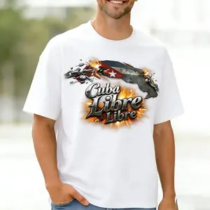 Viva Cuba Libre Shirt White TShirt Featuring Cuban Flag Design for Men and Women