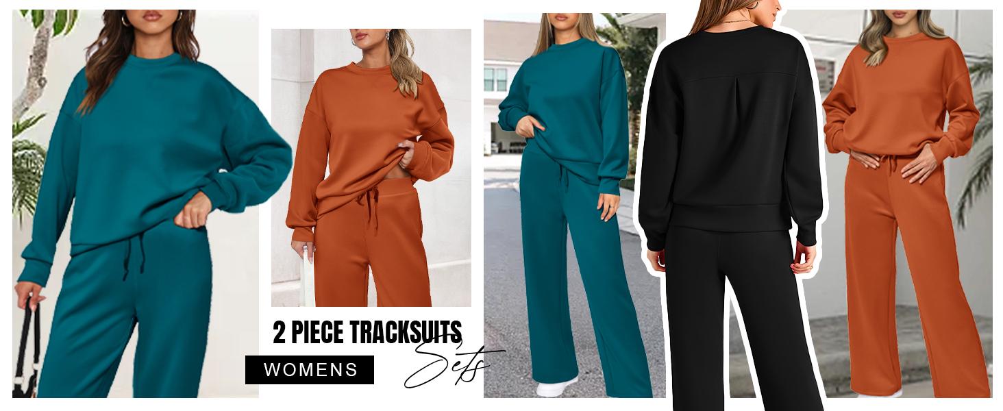PrettyGarden Women's 2 Piece Outfits Long Sleeve Pullover Tops And Long Pants Lounge Sets Tracksuit